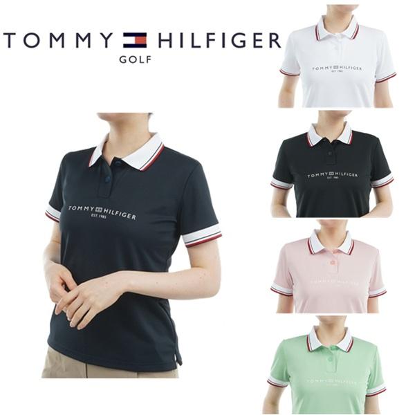 トミーヒルフィガー ゴルフレディース フロントロゴ ホワイトカラー半袖ポロシャツ TOMMY HILFIGER  THLA531 2025年春夏モデル | TOMMY HILFIGER GOLF