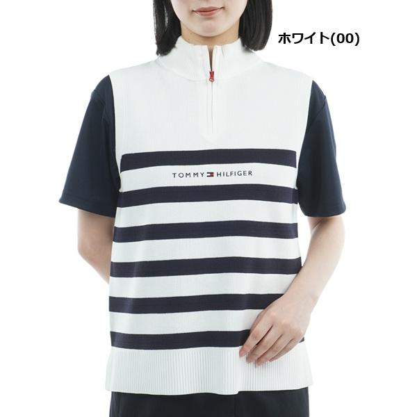 トミーヒルフィガー ゴルフ レディース ベスト フロントロゴ ハイネック ノースリーブニット   GOLF THLA561 2025年秋冬モデル TOMMY HILFIGER GOLF（トミー ヒルフィガー ゴルフ） トミー