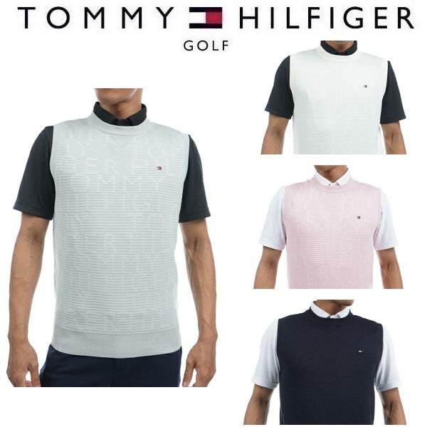 トミーヒルフィガー ゴルフ メンズ ブラインドロゴ クルーネック ニットベスト TOMMY HILFIGER GOLF THMA311 【2023年春夏モデル】 | TOMMY HILFIGER GOLF