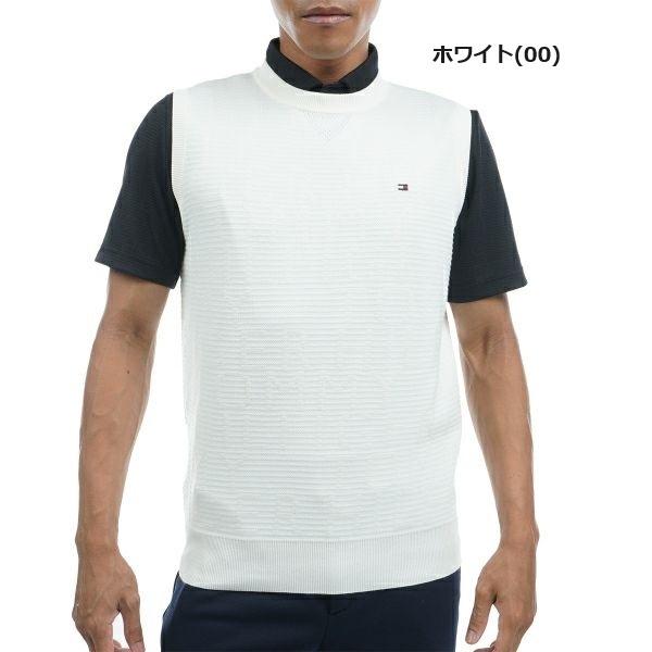 トミーヒルフィガー ゴルフ メンズ ブラインドロゴ クルーネック ニットベスト TOMMY HILFIGER GOLF THMA311 【2023年春夏モデル】 | TOMMY HILFIGER GOLF | 01