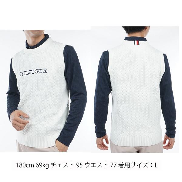 トミーヒルフィガー ゴルフ メンズ ケーブルクルーネックニットベスト TOMMY HILFIGER GOLF THMA354 2023年秋冬モデル | TOMMY HILFIGER GOLF | 06