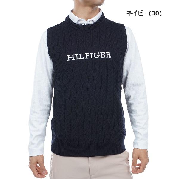 トミーヒルフィガー ゴルフ メンズ ケーブルクルーネックニットベスト TOMMY HILFIGER GOLF THMA354 2023年秋冬モデル | TOMMY HILFIGER GOLF | 09