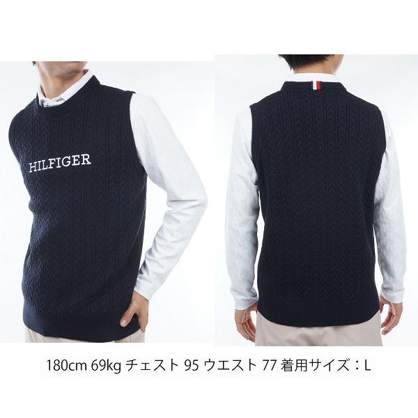 トミーヒルフィガー ゴルフ メンズ ケーブルクルーネックニットベスト TOMMY HILFIGER GOLF THMA354 2023年秋冬モデル | TOMMY HILFIGER GOLF | 10