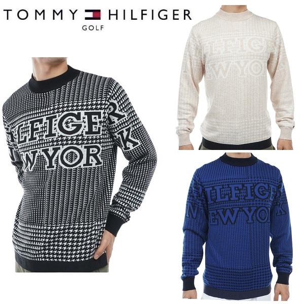 トミーヒルフィガー ゴルフ メンズ ハウンドトゥース クルーネックセーター TOMMY HILFIGER GOLF THMA374 2023年秋冬モデル | TOMMY HILFIGER GOLF
