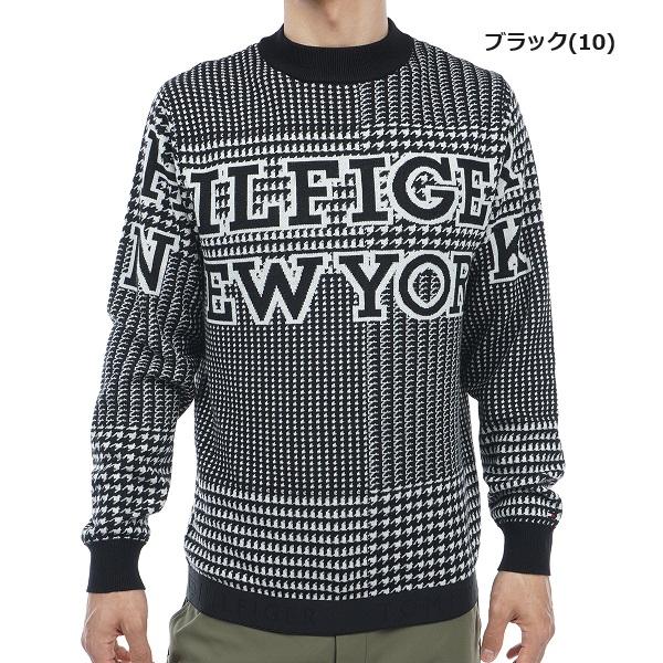トミーヒルフィガー ゴルフ メンズ ハウンドトゥース クルーネックセーター TOMMY HILFIGER GOLF THMA374 2023年秋冬モデル | TOMMY HILFIGER GOLF | 01