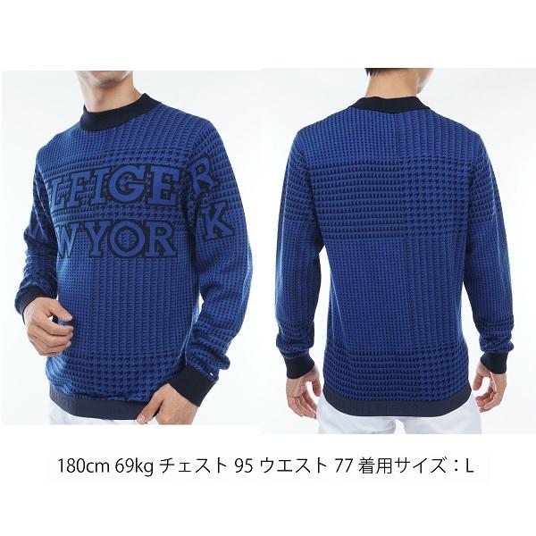 トミーヒルフィガー ゴルフ メンズ ハウンドトゥース クルーネックセーター TOMMY HILFIGER GOLF THMA374 2023年秋冬モデル | TOMMY HILFIGER GOLF | 05
