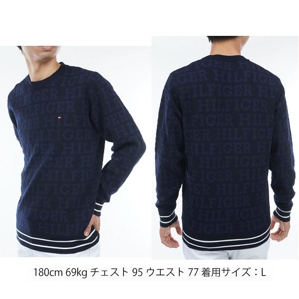 トミーヒルフィガー ゴルフ メンズ トーナルロゴ クルーネックセーター TOMMY HILFIGER GOLF THMA379 2023年秋冬モデル | TOMMY HILFIGER GOLF | 06