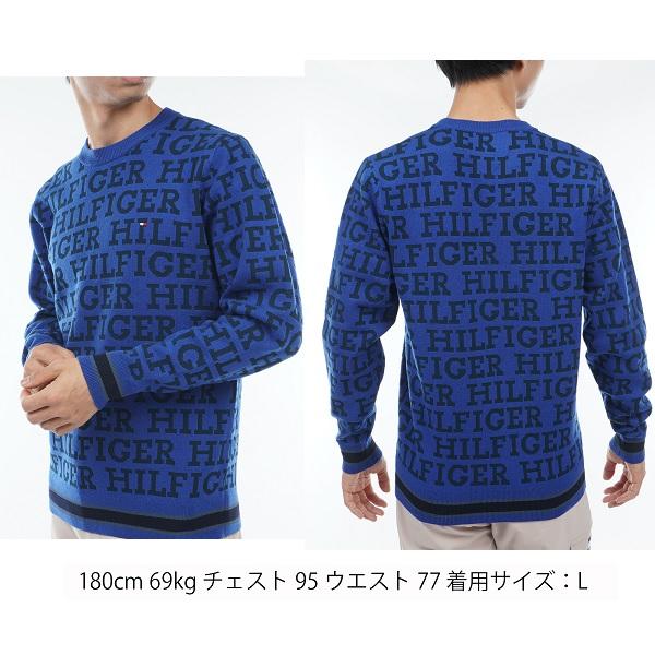 トミーヒルフィガー ゴルフ メンズ トーナルロゴ クルーネックセーター TOMMY HILFIGER GOLF THMA379 2023年秋冬モデル | TOMMY HILFIGER GOLF | 07