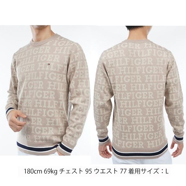トミーヒルフィガー ゴルフ メンズ トーナルロゴ クルーネックセーター TOMMY HILFIGER GOLF THMA379 2023年秋冬モデル | TOMMY HILFIGER GOLF | 08