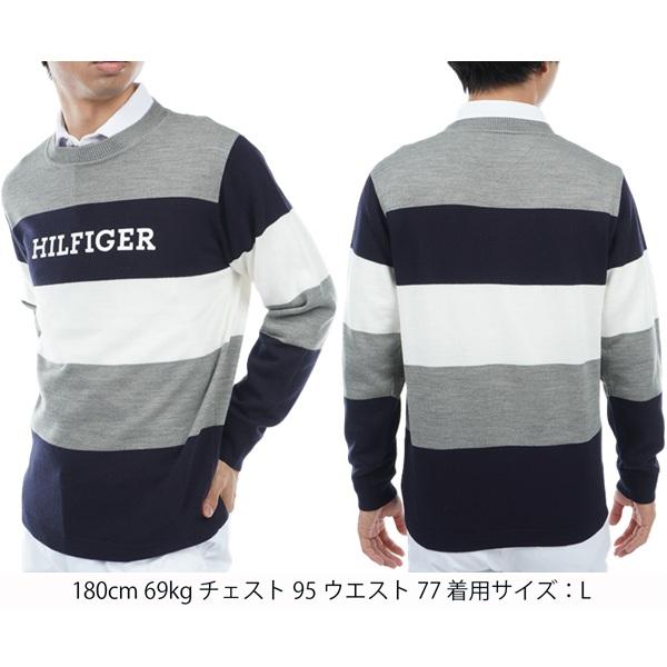 トミーヒルフィガー ゴルフ メンズ シグネチャーストライプ クルーネックセーター TOMMY HILFIGER GOLF THMA380 | TOMMY HILFIGER GOLF | 05