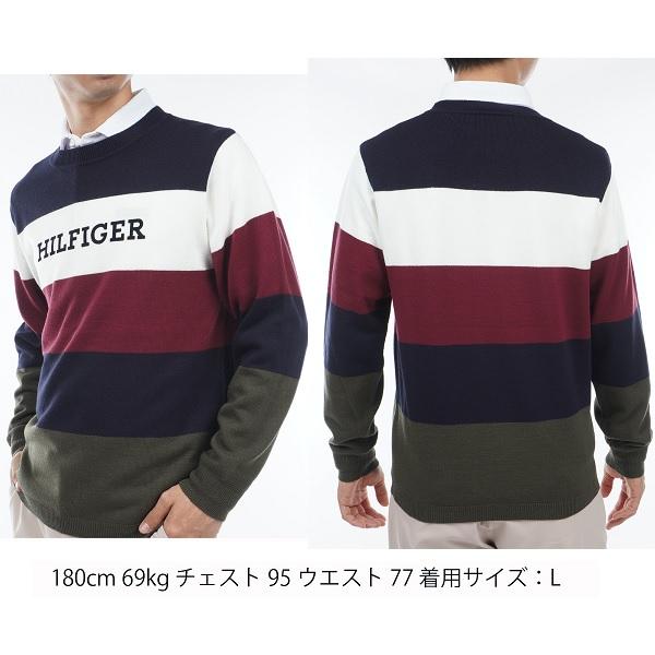 トミーヒルフィガー ゴルフ メンズ シグネチャーストライプ クルーネックセーター TOMMY HILFIGER GOLF THMA380 | TOMMY HILFIGER GOLF | 08