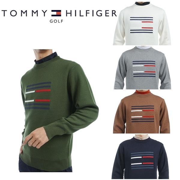 トミーヒルフィガー ゴルフ メンズ ビッグフラッグ クルーネックセーター TOMMY HILFIGER GOLF THMA459 秋冬モデル | TOMMY HILFIGER GOLF