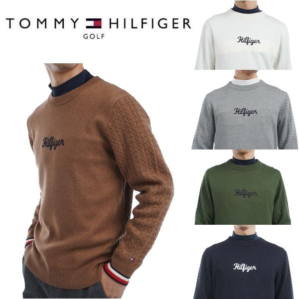 トミーヒルフィガー ゴルフ メンズ ケーブルミックス クルーネックセーター TOMMY HILFIGER GOLF THMA461 2024年秋冬モデル | TOMMY HILFIGER GOLF