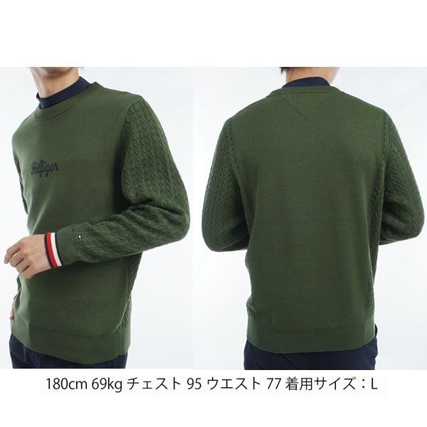 トミーヒルフィガー ゴルフ メンズ ケーブルミックス クルーネックセーター TOMMY HILFIGER GOLF THMA461 2024年秋冬モデル | TOMMY HILFIGER GOLF | 10