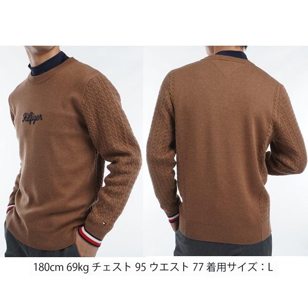 トミーヒルフィガー ゴルフ メンズ ケーブルミックス クルーネックセーター TOMMY HILFIGER GOLF THMA461 2024年秋冬モデル | TOMMY HILFIGER GOLF | 08