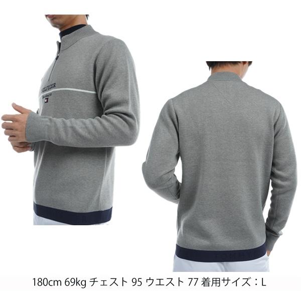 トミーヒルフィガー ゴルフ メンズ フロントロゴ ハーフジップ モックネックセーター TOMMY HILFIGER GOLF THMA472 秋冬モデル | TOMMY HILFIGER GOLF | 05