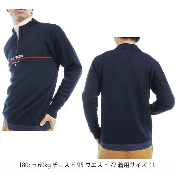 トミーヒルフィガー ゴルフ メンズ フロントロゴ ハーフジップ モックネックセーター TOMMY HILFIGER GOLF THMA472 秋冬モデル | TOMMY HILFIGER GOLF | 06