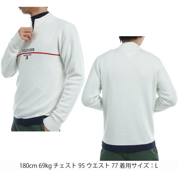 トミーヒルフィガー ゴルフ メンズ フロントロゴ ハーフジップ モックネックセーター TOMMY HILFIGER GOLF THMA472 秋冬モデル | TOMMY HILFIGER GOLF | 08
