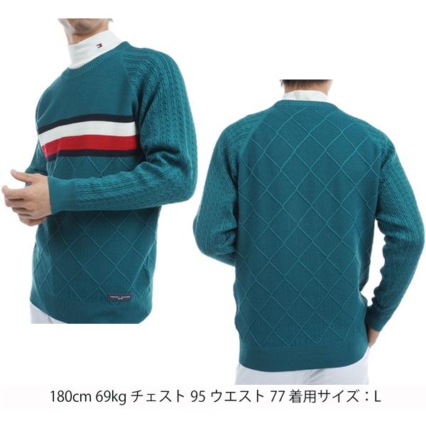 トミーヒルフィガー ゴルフ メンズ シグネチャーストライプ クルーネックセーター TOMMY HILFIGER GOLF THMA473 秋冬モデル | TOMMY HILFIGER GOLF | 07