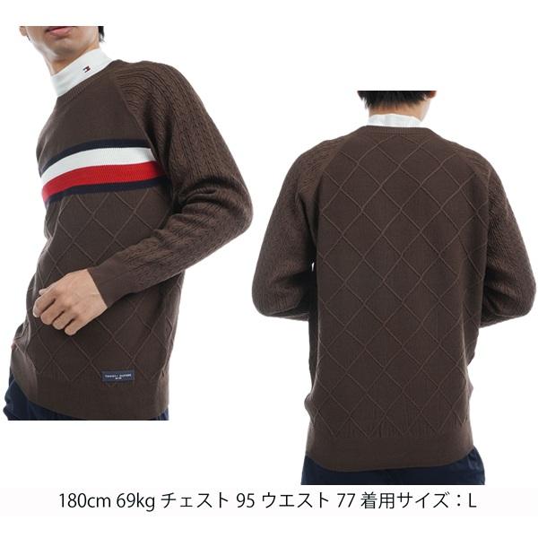 トミーヒルフィガー ゴルフ メンズ シグネチャーストライプ クルーネックセーター TOMMY HILFIGER GOLF THMA473 秋冬モデル | TOMMY HILFIGER GOLF | 08