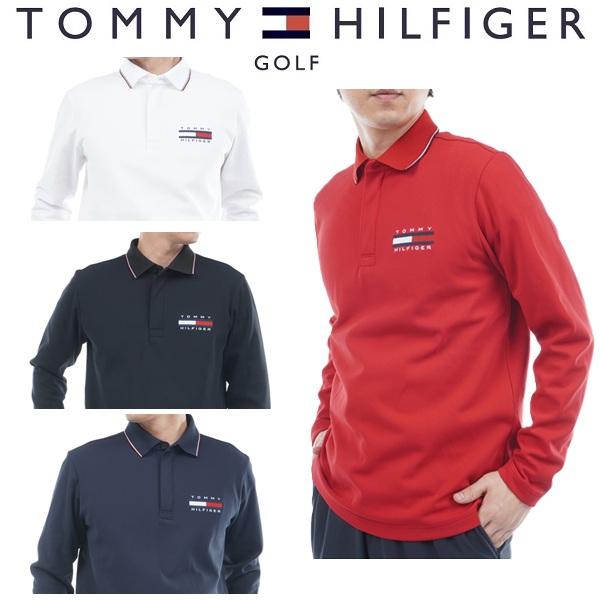 トミーヒルフィガー ゴルフ メンズ 台衿付き 長袖ジップアップポロシャツ TOMMY HILFIGER  THMA580 2025年秋冬モデル | TOMMY HILFIGER GOLF