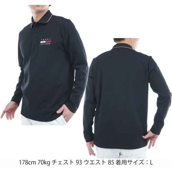 トミーヒルフィガー ゴルフ メンズ 台衿付き 長袖ジップアップポロシャツ TOMMY HILFIGER  THMA580 2025年秋冬モデル | TOMMY HILFIGER GOLF | 06