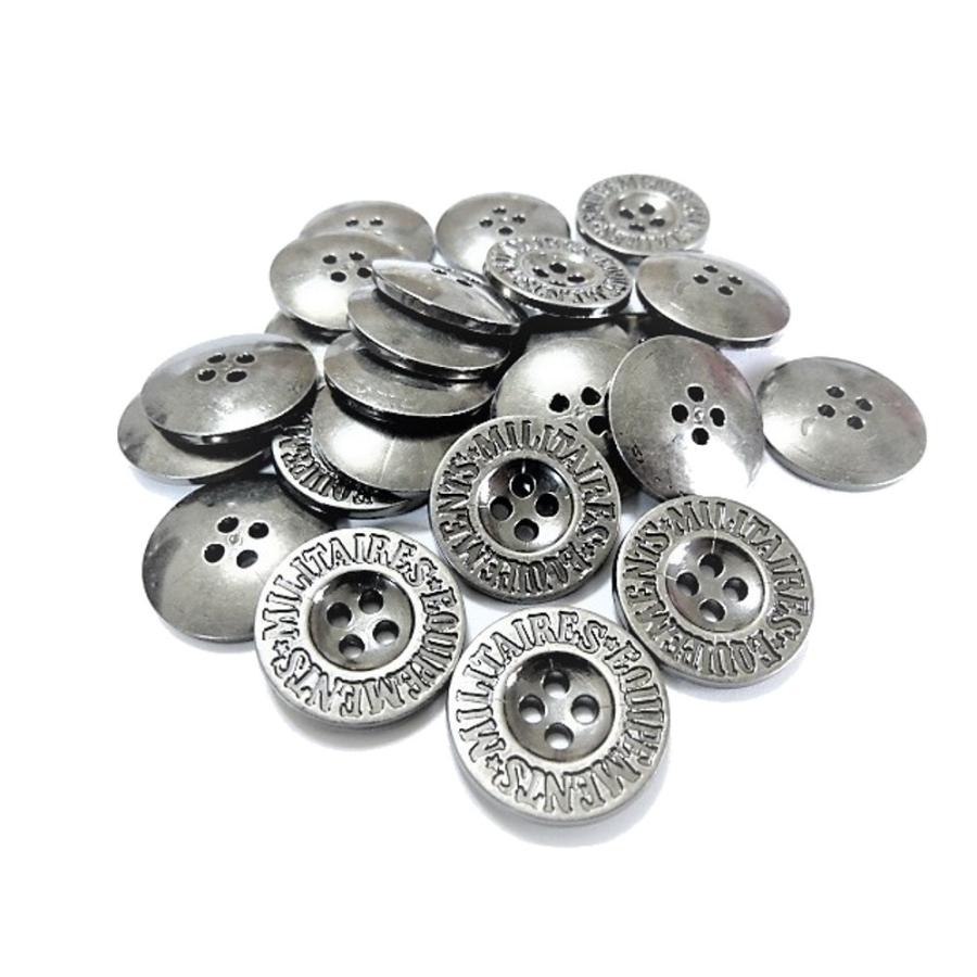 ボタン 手芸 素材 約 21ｍｍ アンティーク シルバー色 英字 Abs プラスチック系 メタル ボタン 10個入り Ms106sb 2 ケイ スピリッツ 通販 Yahoo ショッピング