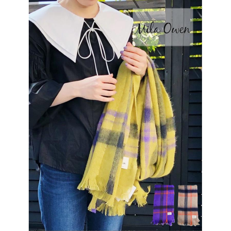 Mila Owen MilaOwen(ミラ オーウェン) チェック柄起毛ストール  