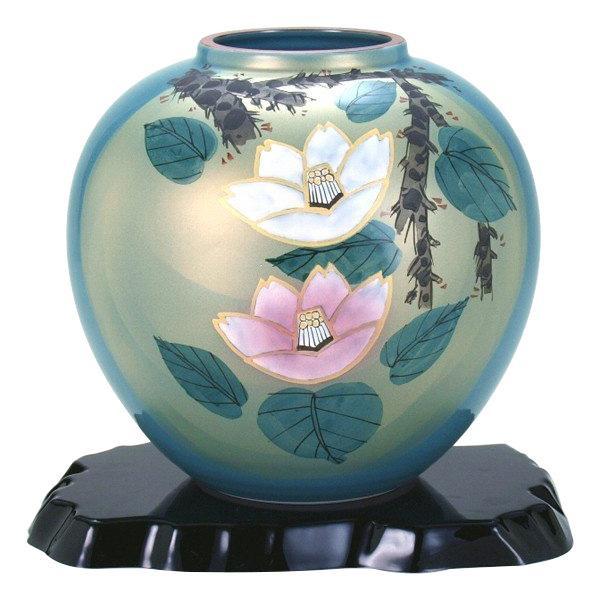 買いオンラインストア M 九谷焼 万作作 7号花瓶 紅白山茶花 N170 07 代引き不可 販売ネット Www Fleuryodontologia Com Br