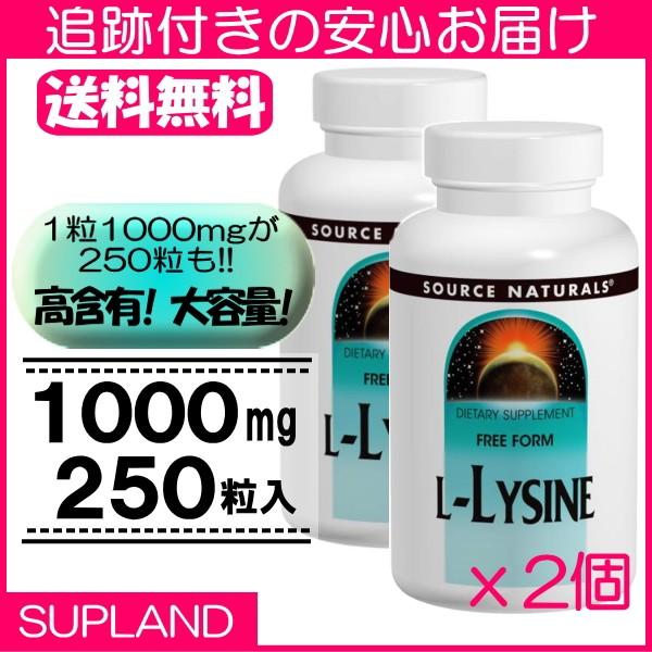 L リジン 1000mg 250粒 2本セット ソースナチュラルズ 大容量 最大68 オフ