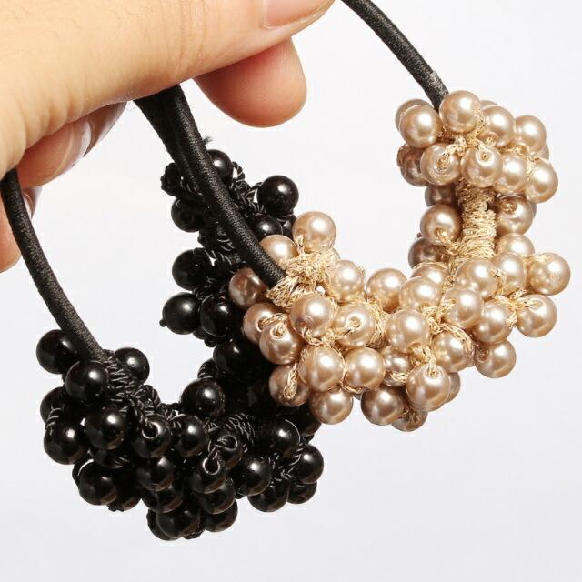 ヘアゴム パール ヘアアクセサリー 人気 じゃらじゃら ママスーツ 入学