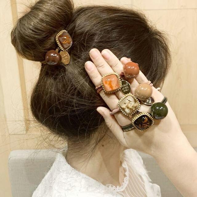 レトロヘアゴム ヘアゴム ヘアアクセサリースクエア型のレトロな