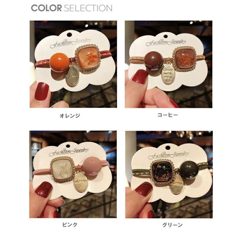 レトロヘアゴム ヘアゴム ヘアアクセサリースクエア型のレトロな