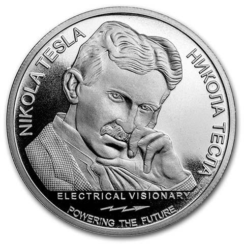ニコラ・テスラ記念コイン (シルバープルーフ) 1000枚限定品