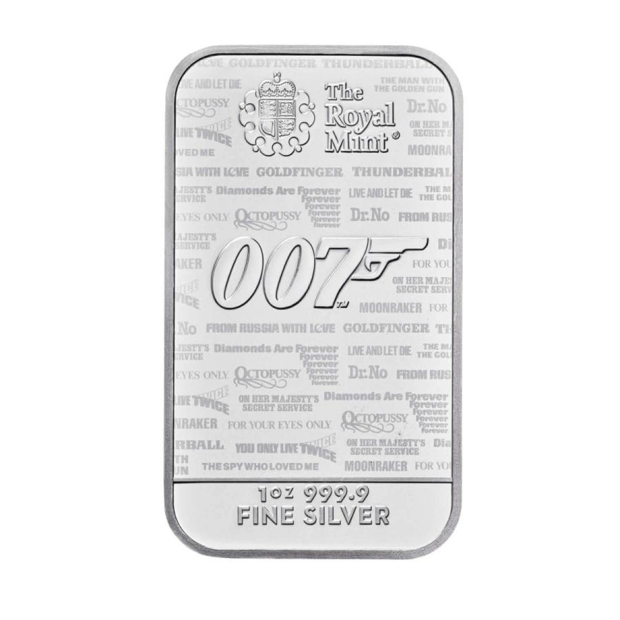 未流通品 イギリス ジェームズボンド 007 1oz シルバーバー コインカプセル無し 純銀 コレクション :spld-2021-0117