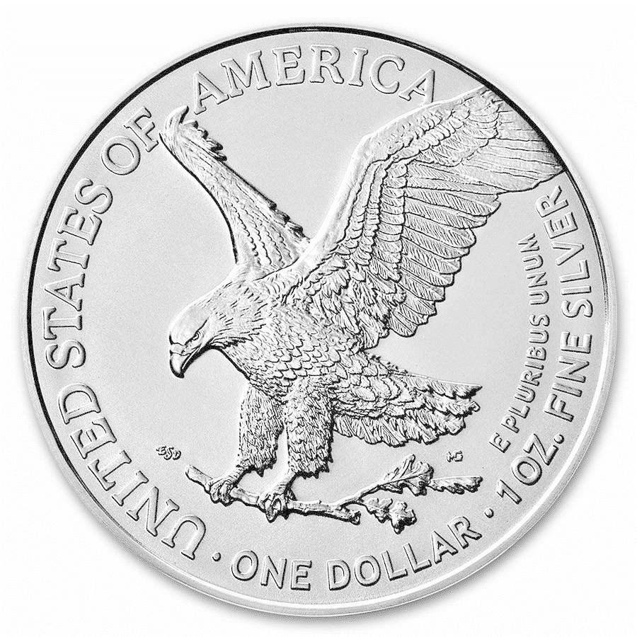 未流通品 2021年 アメリカ イーグル銀貨（タイプ2） 新デザイン 銀貨 純銀 .999 シルバーコイン コインカプセル入り :spld