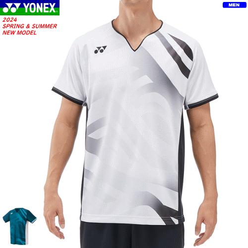 10566 ヨネックス ゲームシャツ ユニL ホワイト YONEX（ヨネックス） ゲームシャツ(フィットスタイル) ユニホーム 半袖