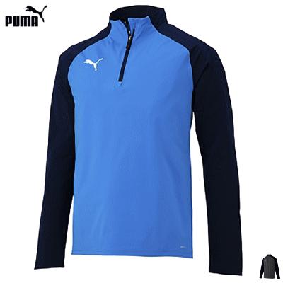 8SM1 puma トレーニングウェア　サッカーシャツ　ネイビー　古着used PUMA プーマ サッカー トレーニングウェア TEAMFINAL 1/4 ジップトップ