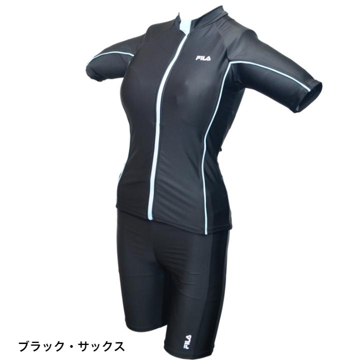 リピ☆syaページ FILA（フィラ） 水着 レディース タンキニ フルジップ 半袖セパレート