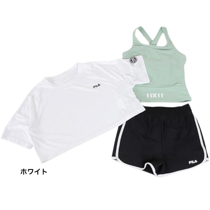 FILA（フィラ） ガールズ 水着 3点セット 124-660 Tシャツ トップス