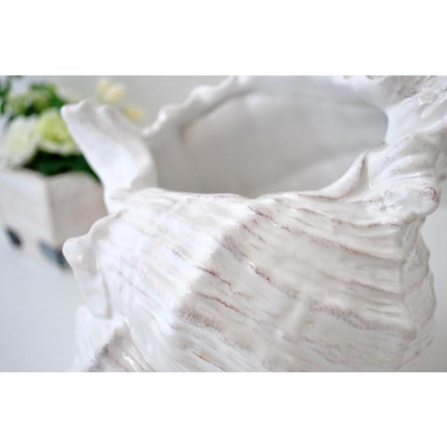 フラワーベースシェル型 陶器 白 巻貝 ホワイト インテリア 花瓶 オブジェ 西海岸風 かわいい マリン｜spoint｜02