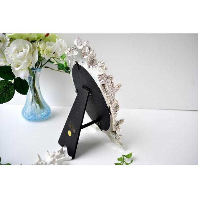 ミラースタンド おしゃれ オーバル シェル シルバー 鏡 卓上 西海岸 コースタル コーラルリビング 結婚祝いに インテリア |  | 03