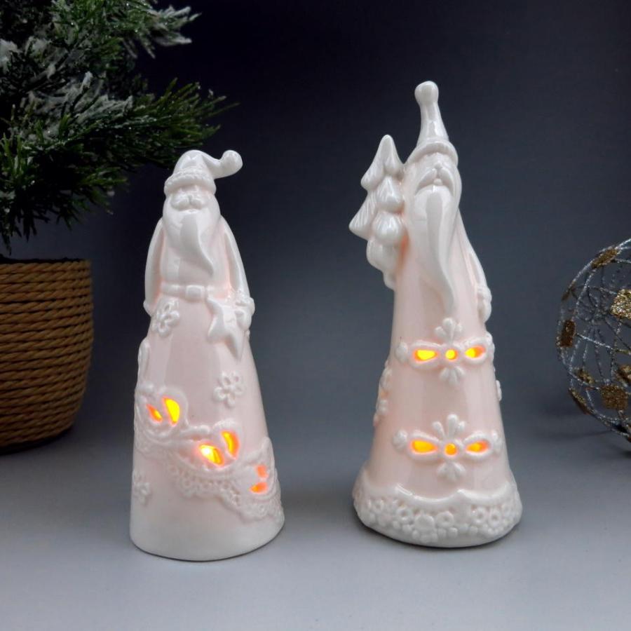 ホワイトサンタライト ２体１セット クリスマス 北欧 ギフト インテリア ホワイト コースタル 西海岸 | 