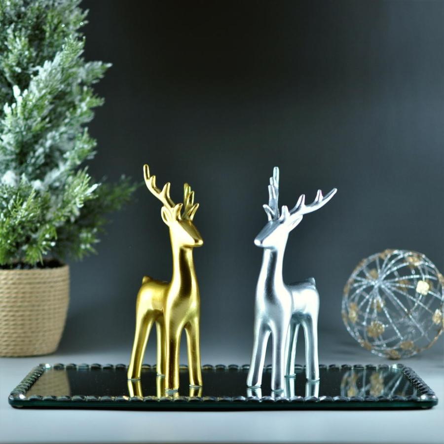 トナカイオブジェ ゴールド シルバー 2個セット クリスマス インテリア 大人かわいい シンプル 北欧 オブジェ 西海岸 | 