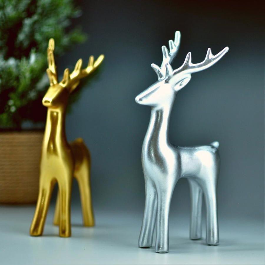 トナカイオブジェ ゴールド シルバー 2個セット クリスマス インテリア 大人かわいい シンプル 北欧 オブジェ 西海岸 |  | 01