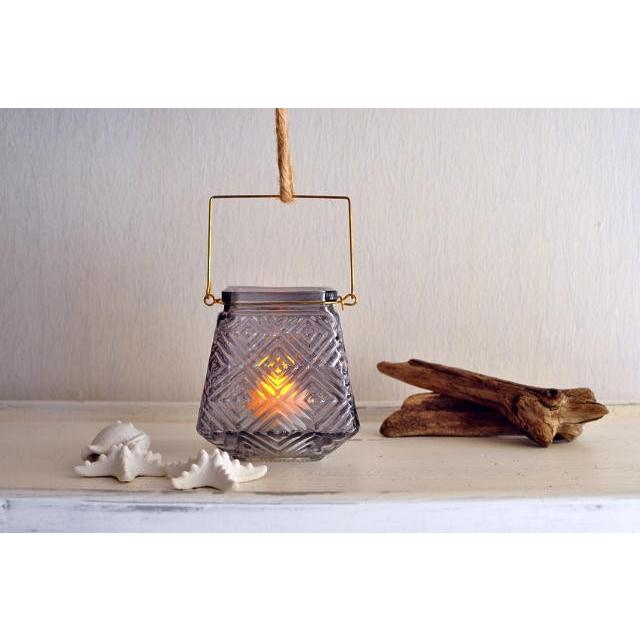 ダイヤ柄ランタン ガラス ランタン キャンドル 花瓶 花 南国 インテリア 置物 |  | 03