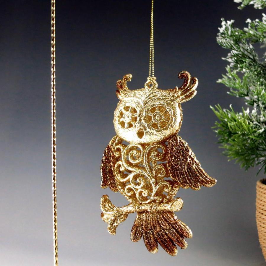 金色フクロウ クリスマス オーナメント ゴールド | 