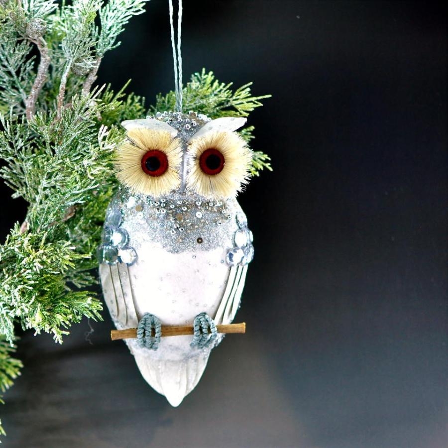 フクロウ ラージ クリスマス オーナメント | 