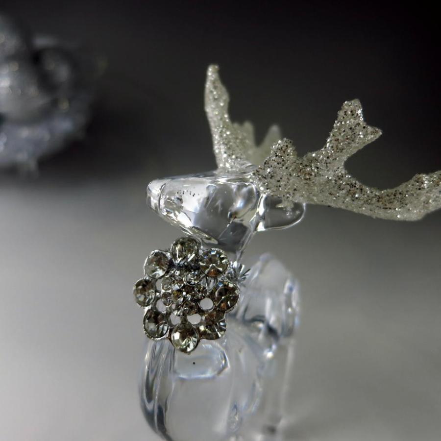 トナカイ 透明 クリスマス 置物 北欧インテリア リビング ２個セット |  | 03