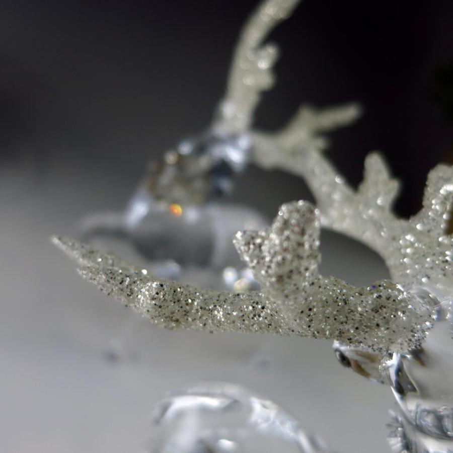 トナカイ 透明 クリスマス 置物 北欧インテリア リビング ２個セット |  | 04